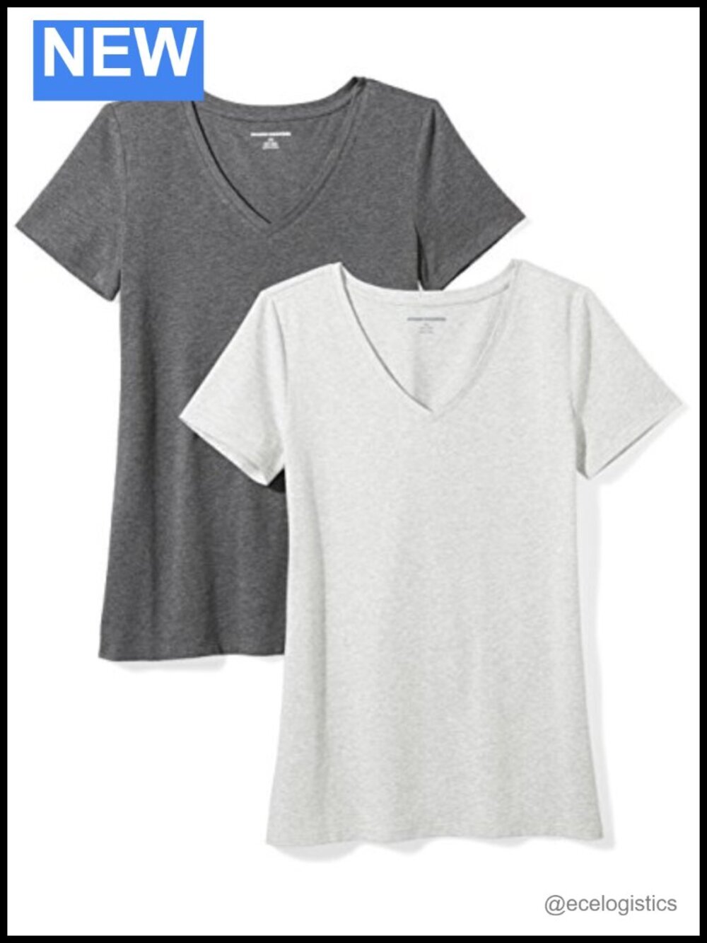 V-Neck Tees - Cotton Modal Blend - Stretch - T-Shirts - Pack of 2